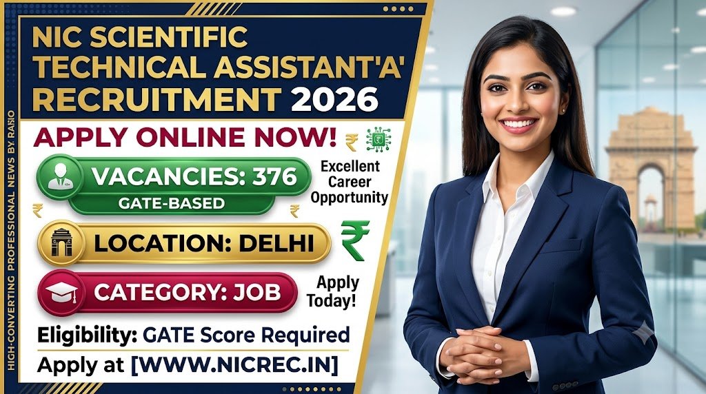 NIC Scientific Technical Assistant A Recruitment 2026: Apply Online for 376 GATE-Based Vacancies