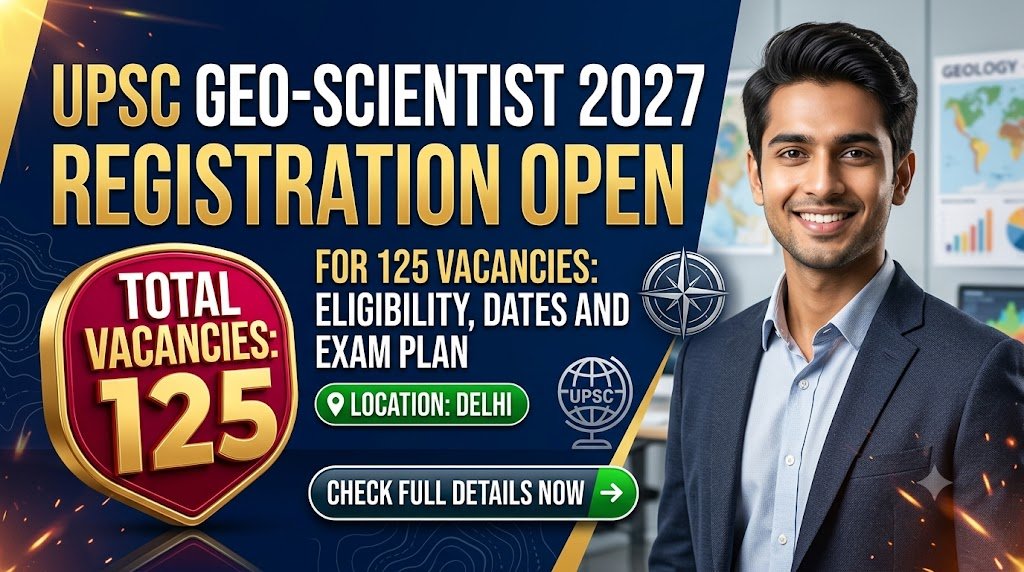 UPSC Geo-Scientist 2027 Registration Open for 125 Vacancies: Eligibility, Dates and Exam Plan