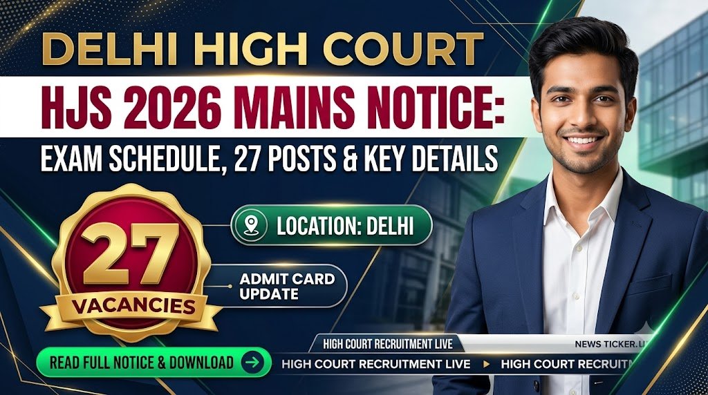 Delhi High Court HJS 2026 Mains Notice: Exam Schedule, 27 Posts and Key Details