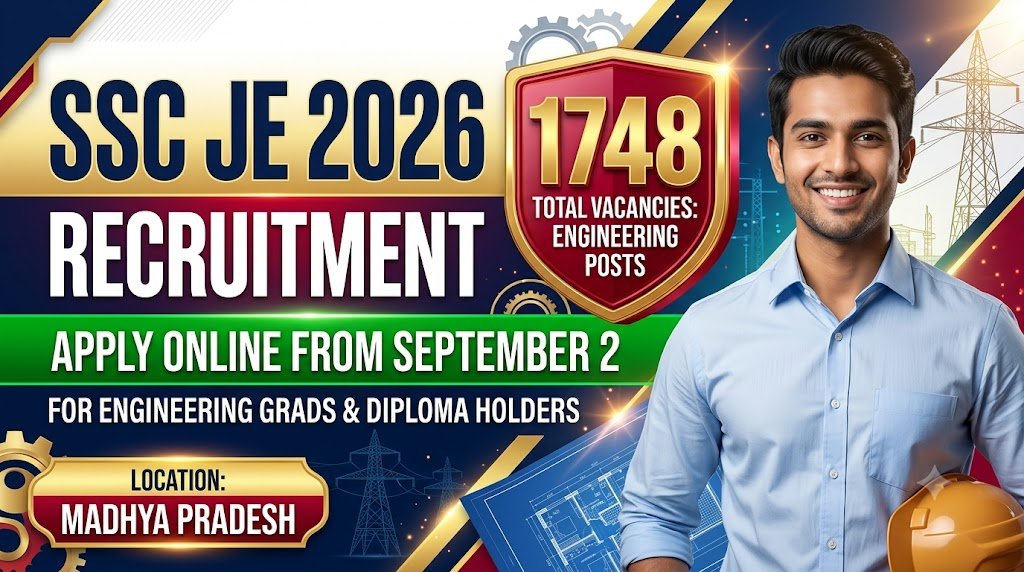 SSC JE 2026 Recruitment: 1748 Engineering Vacancies, Apply Online from September 2