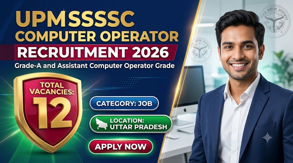 UPSSSC Computer Operator Grade-A and Assistant Computer Operator Recruitment 2026 – 12 Vacancies