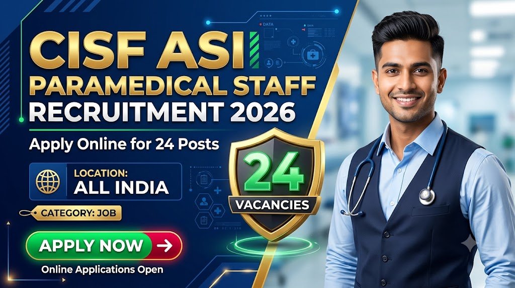 CISF ASI Paramedical Staff Recruitment 2026: Apply Online for 24 Posts