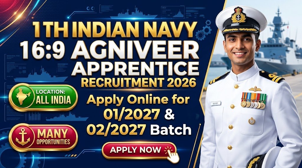 Indian Navy Agniveer Apprentice Recruitment 2026: Apply Online for 01/2027 & 02/2027 Batch