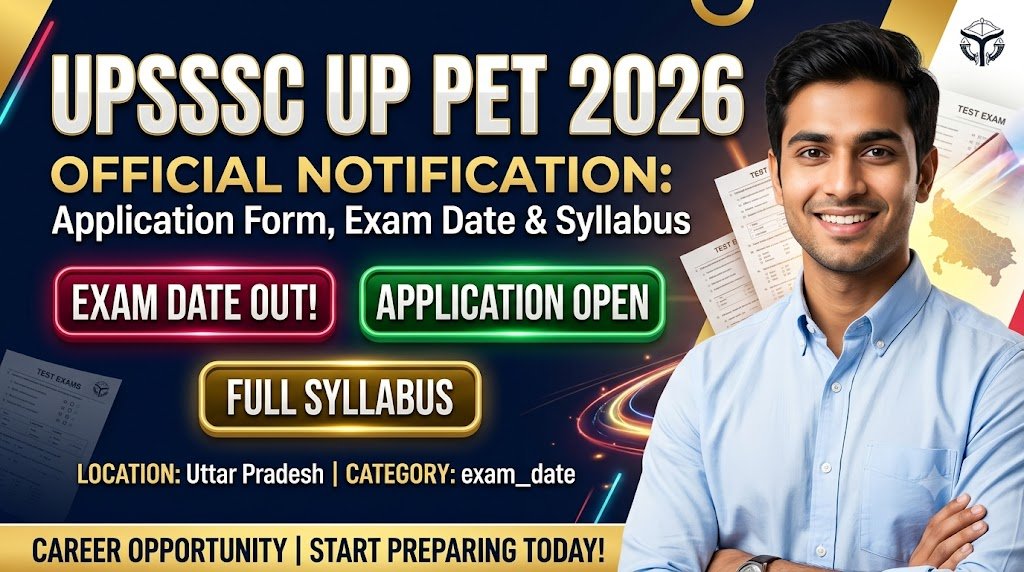 UPSSSC UP PET 2026 Notification: Application Form, Exam Date & Syllabus