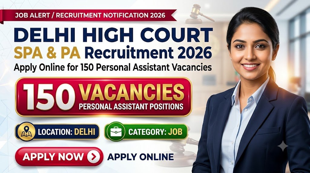 Delhi High Court SPA & PA Recruitment 2026: Apply Online for 150 Personal Assistant Vacancies