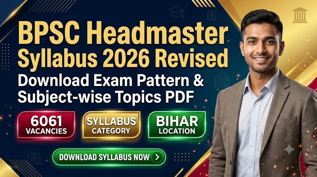 BPSC Headmaster Syllabus 2026 Revised: Download Exam Pattern & Subject-wise Topics PDF