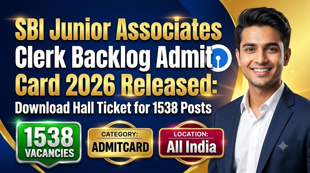 SBI Junior Associates Clerk Backlog Admit Card 2026 Released: Download Hall Ticket for 1538 Posts