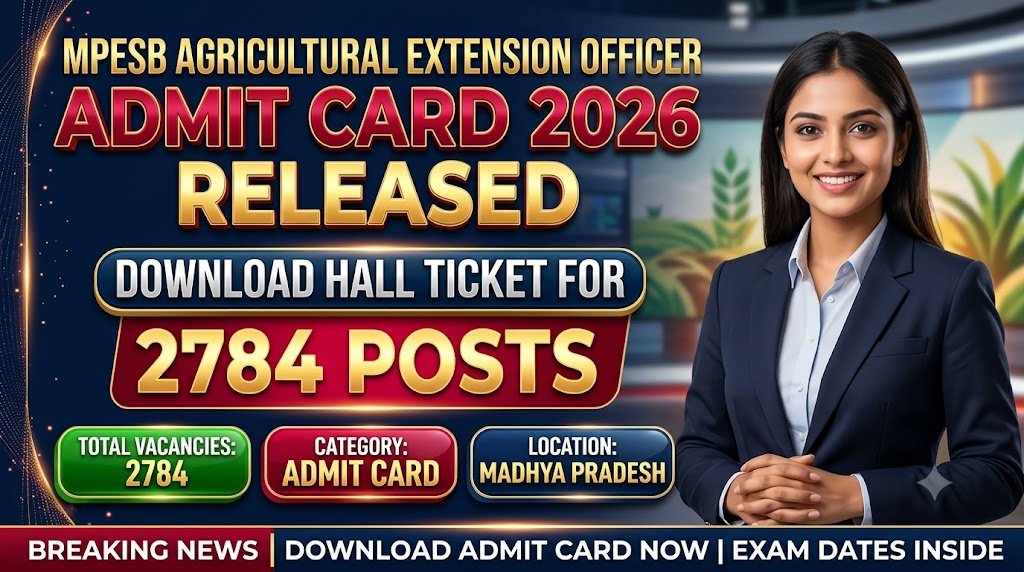 MPESB Agricultural Extension Officer Admit Card 2026 Released: Download Hall Ticket for 2784 Posts