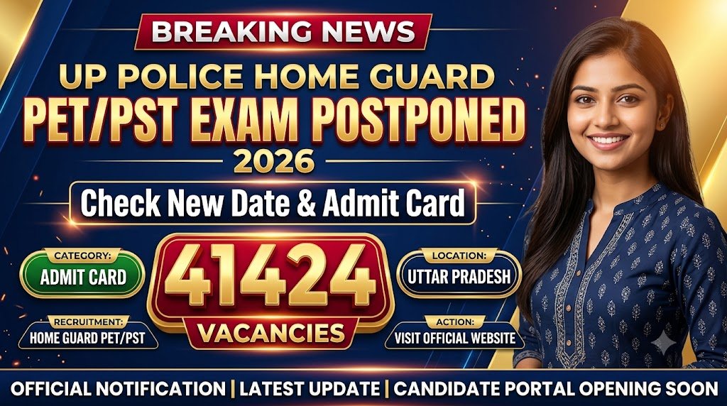 UP Police Home Guard PET/PST Exam Postponed 2026: Check New Date & Admit Card