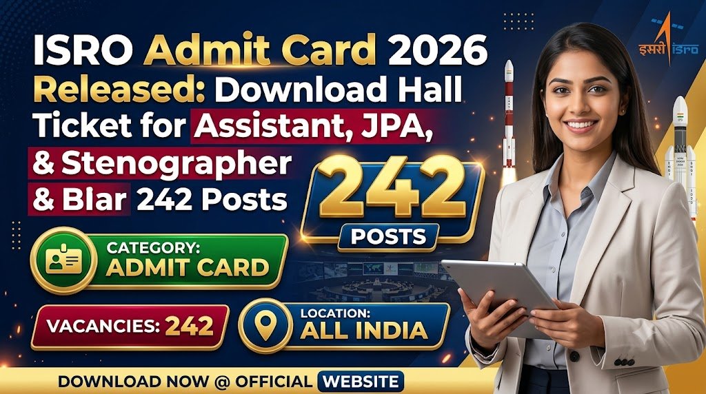 ISRO Admit Card 2026 Released: Download Hall Ticket for Assistant, JPA, UDC & Stenographer 242 Posts