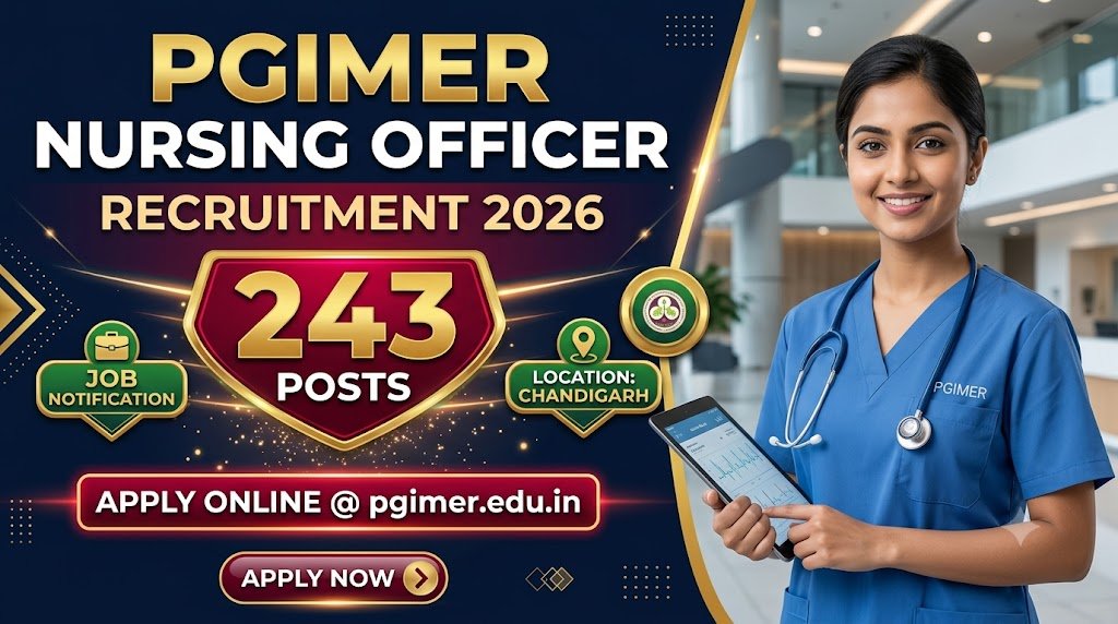 PGIMER Nursing Officer Recruitment 2026: Apply Online for 243 Posts @pgimer.edu.in