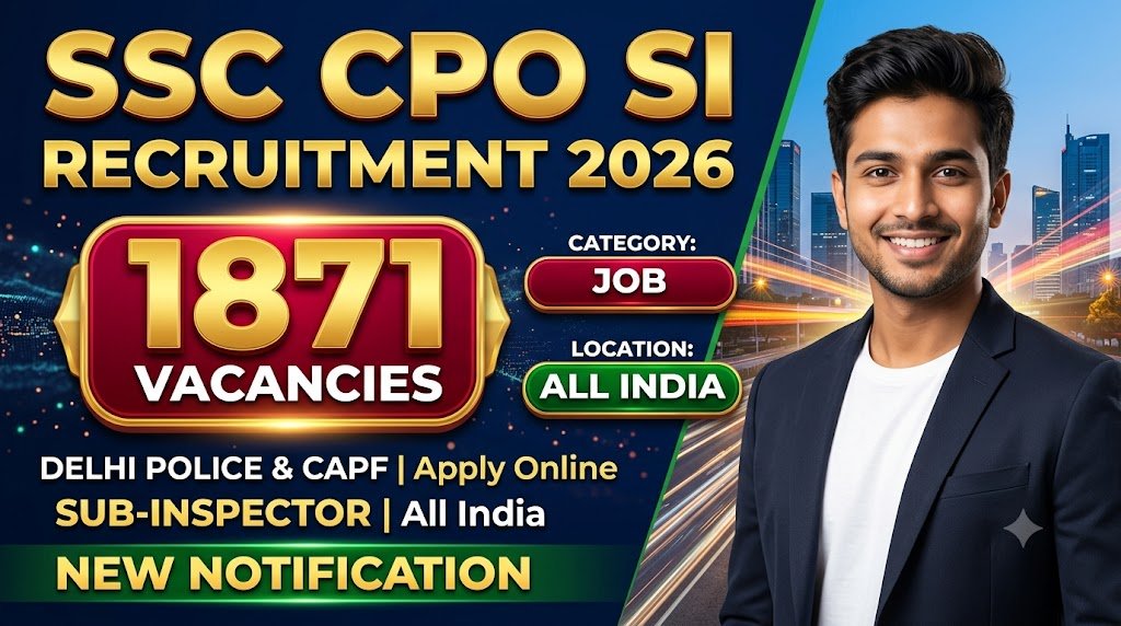 SSC CPO SI Recruitment 2026: Apply Online for 1871 Delhi Police & CAPF Vacancies
