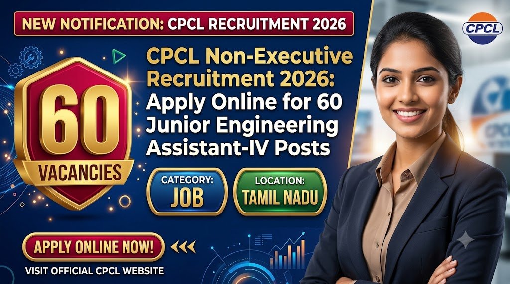 CPCL Non-Executive Recruitment 2026: Apply Online for 60 Junior Engineering Assistant-IV Posts