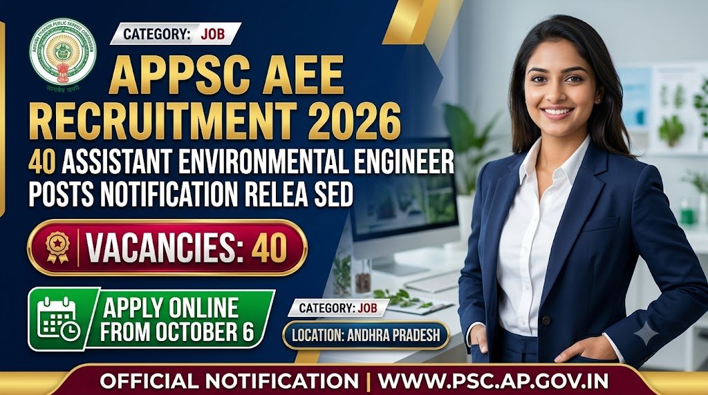 APPSC AEE Recruitment 2026: 40 Assistant Environmental Engineer Posts Notification Released, Apply Online from October 6