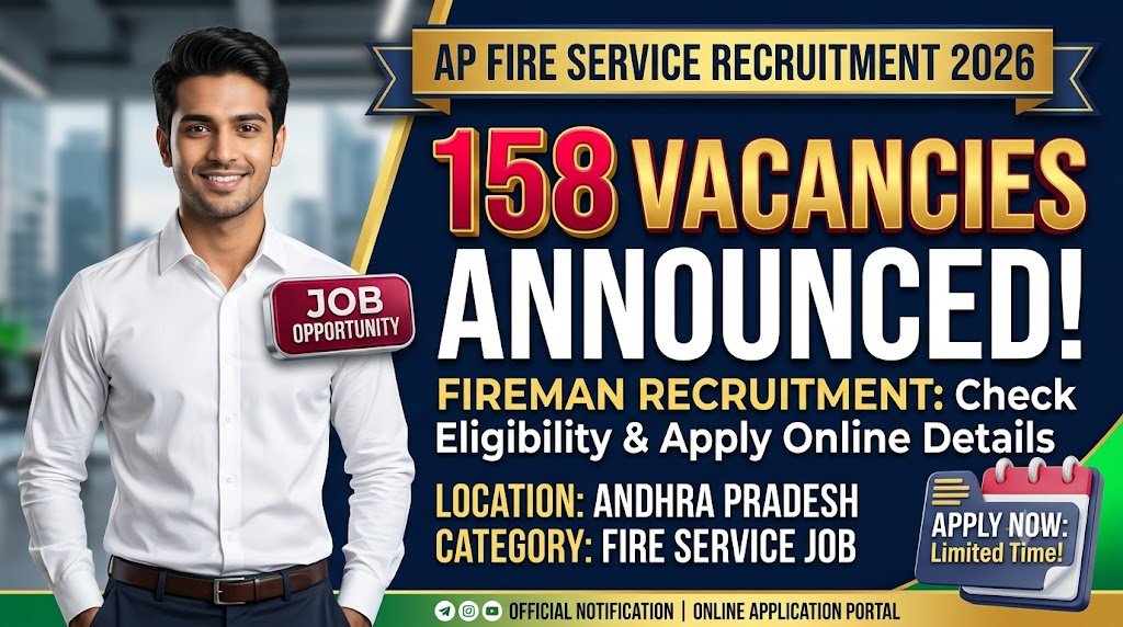 AP Fireman Recruitment 2026: 158 Vacancies Announced, Check Eligibility & Apply Online Details