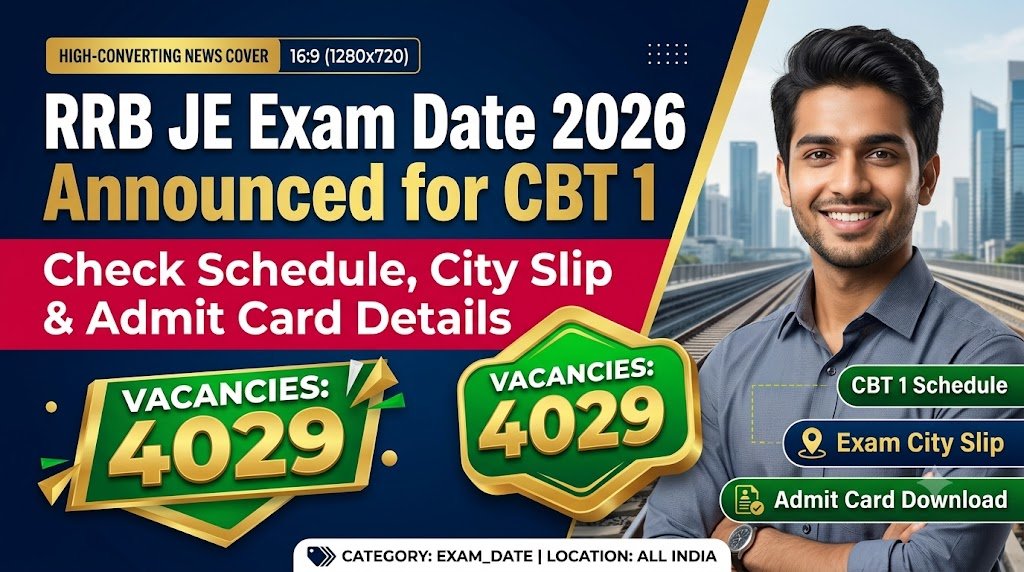 RRB JE Exam Date 2026 Announced for CBT 1: Check Schedule, City Slip & Admit Card Details