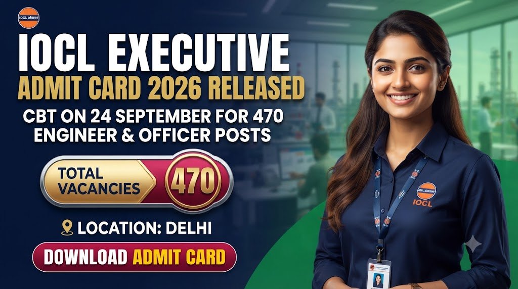 IOCL Executive Admit Card 2026 Released: CBT on 24 September for 470 Engineer & Officer Posts