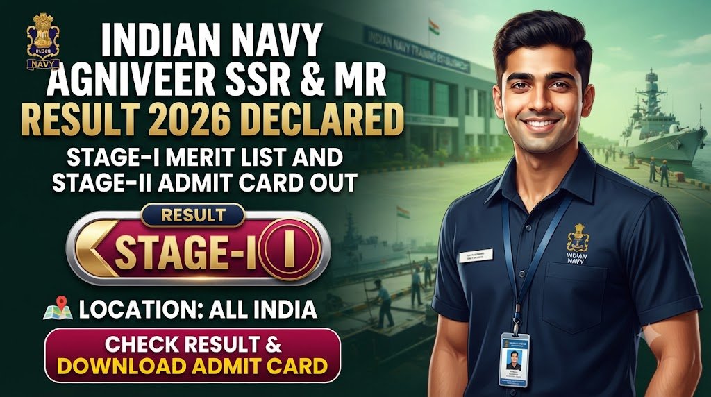 Indian Navy Agniveer SSR & MR Result 2026 Declared: Stage-I Merit List and Stage-II Admit Card Out