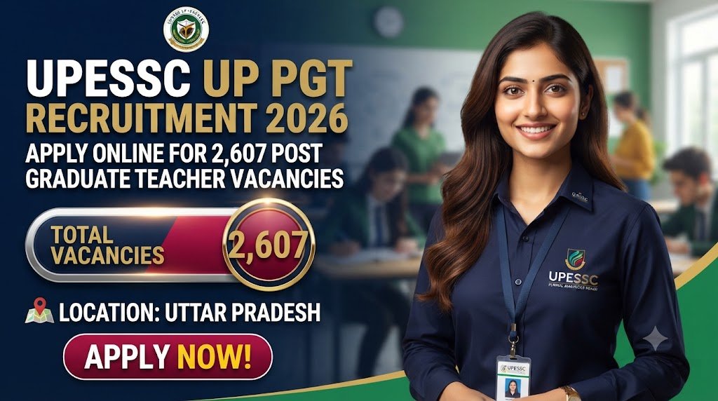 UPESSC UP PGT Recruitment 2026: Apply Online for 2,607 Post Graduate Teacher Vacancies