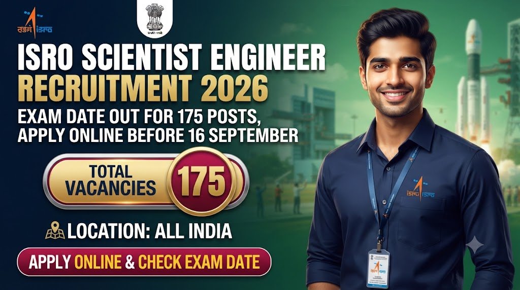 ISRO Scientist Engineer Recruitment 2026: Exam Date Out for 175 Posts, Apply Online Before 16 September