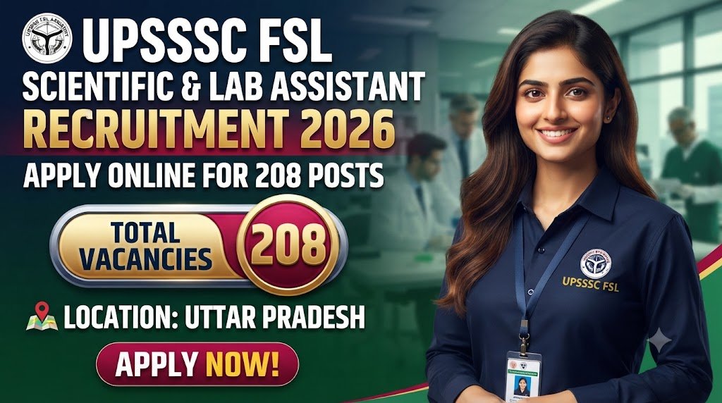 UPSSSC FSL Scientific & Lab Assistant Recruitment 2026: Apply Online for 208 Posts