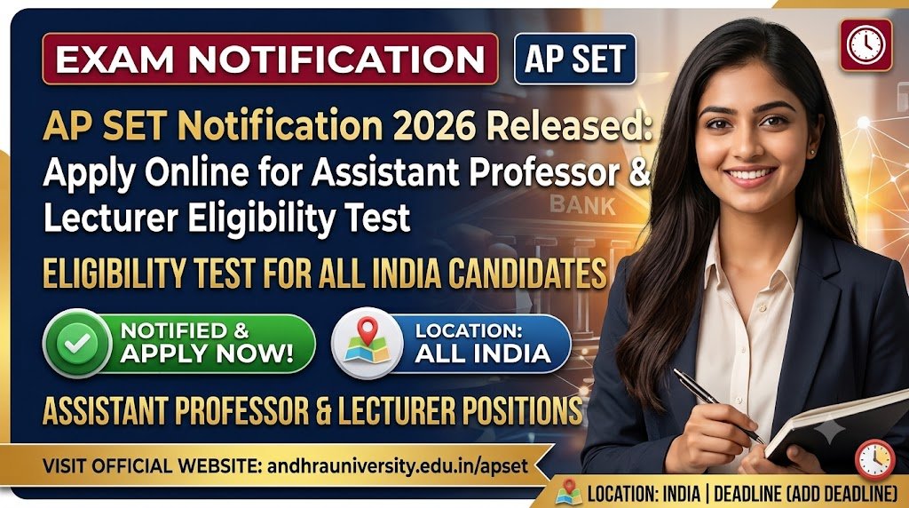 AP SET Notification 2026 Released: Apply Online for Assistant Professor & Lecturer Eligibility Test