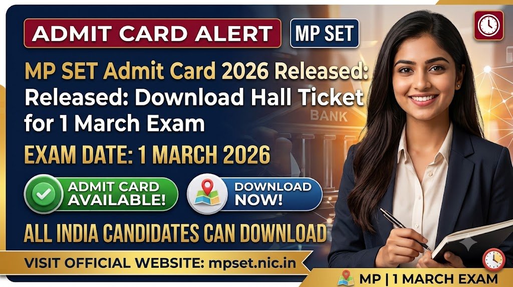 MP SET Admit Card 2026 Released: Download Hall Ticket for 1 March Exam
