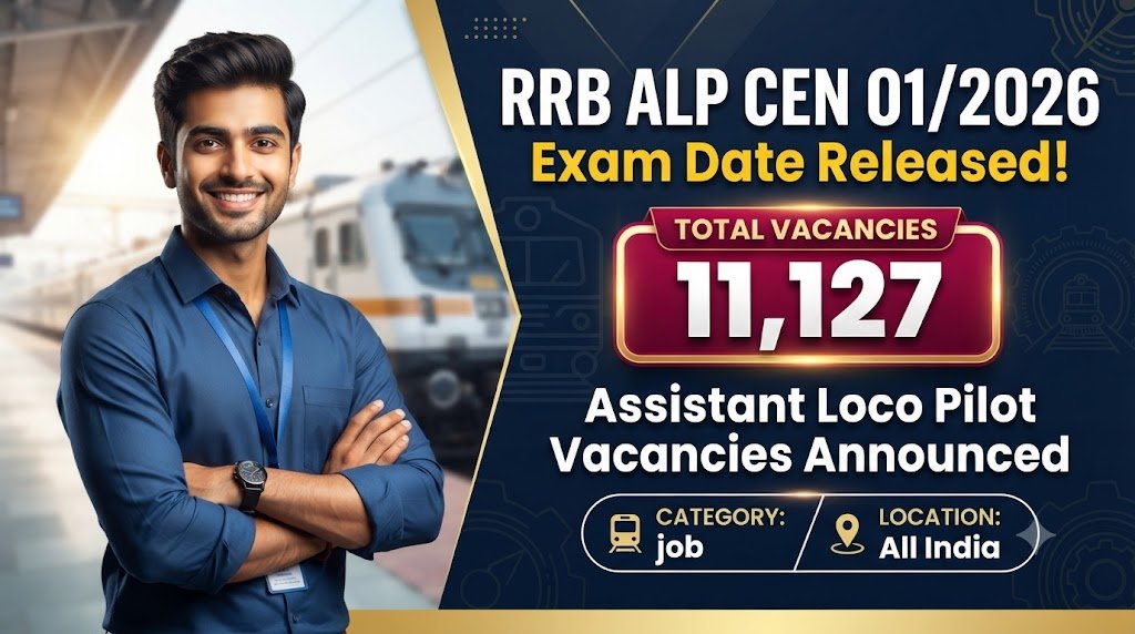 RRB ALP CEN 01/2026 Exam Date Released: 11,127 Assistant Loco Pilot Vacancies Announced