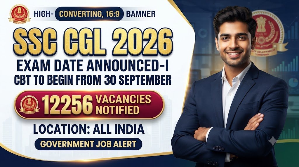SSC CGL 2026 Exam Date Announced: Tier-I CBT to Begin from 30 September, 12256 Vacancies Notified