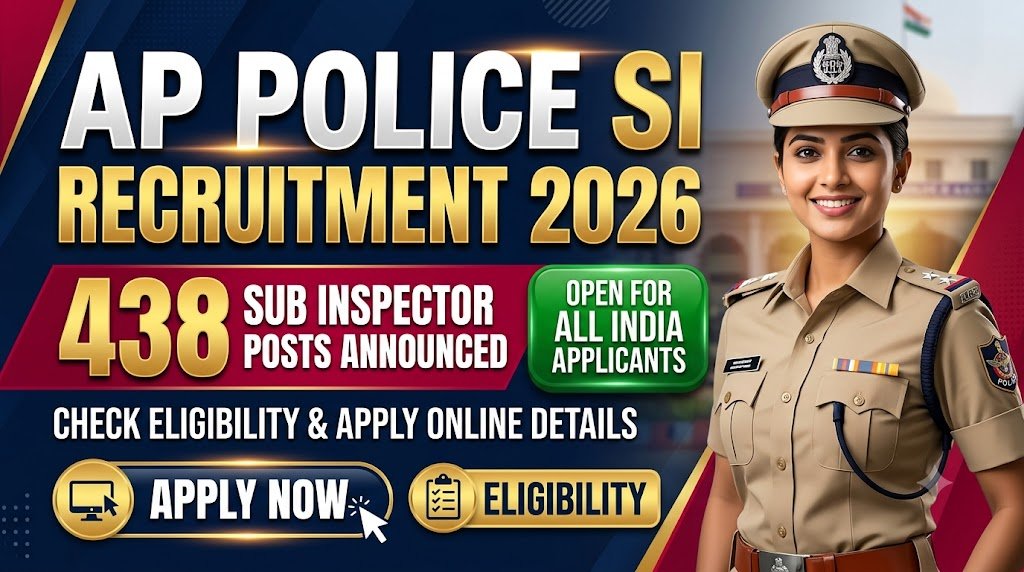 AP Police SI Recruitment 2026: 438 Sub Inspector Posts Announced, Check Eligibility & Apply Online Details