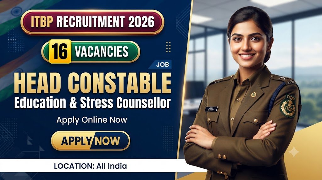 ITBP Head Constable Education & Stress Counsellor Recruitment 2026: Apply Online for 16 Posts