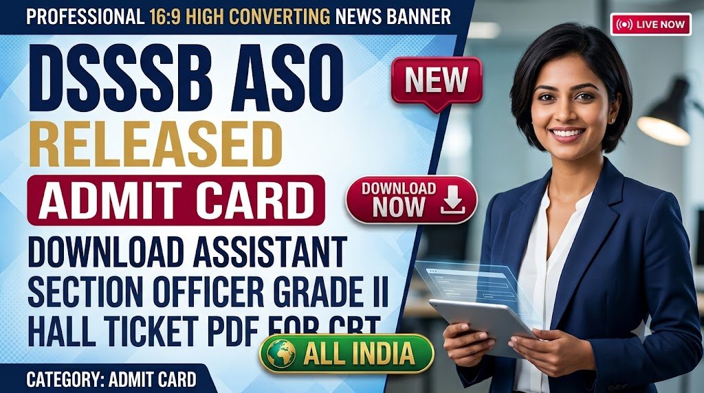 DSSSB ASO Admit Card 2026 Released: Download Assistant Section Officer Grade II Hall Ticket PDF for CBT