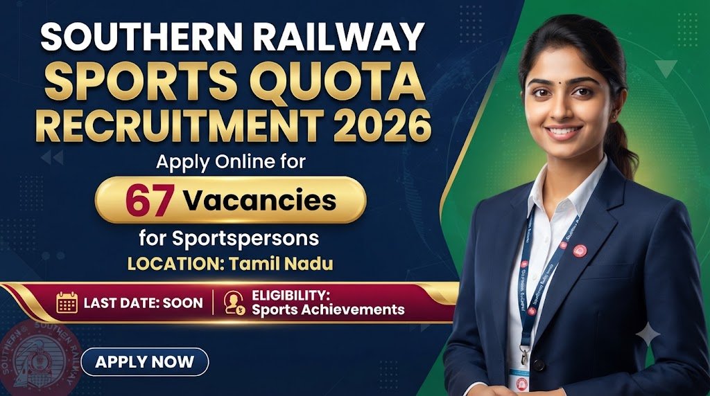 Southern Railway Sports Quota Recruitment 2026: 67 Vacancies for Sportspersons, Apply Online