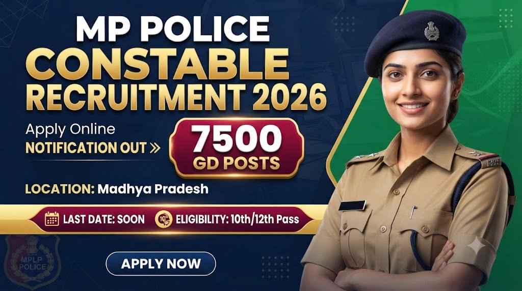MP Police Constable Recruitment 2026: 7500 GD Posts Notification Out, Apply Online