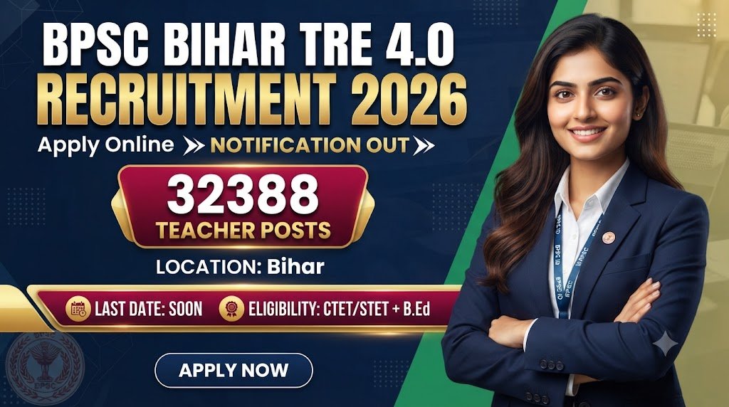 BPSC Bihar TRE 4.0 Recruitment 2026: 32388 Teacher Posts Notification Out