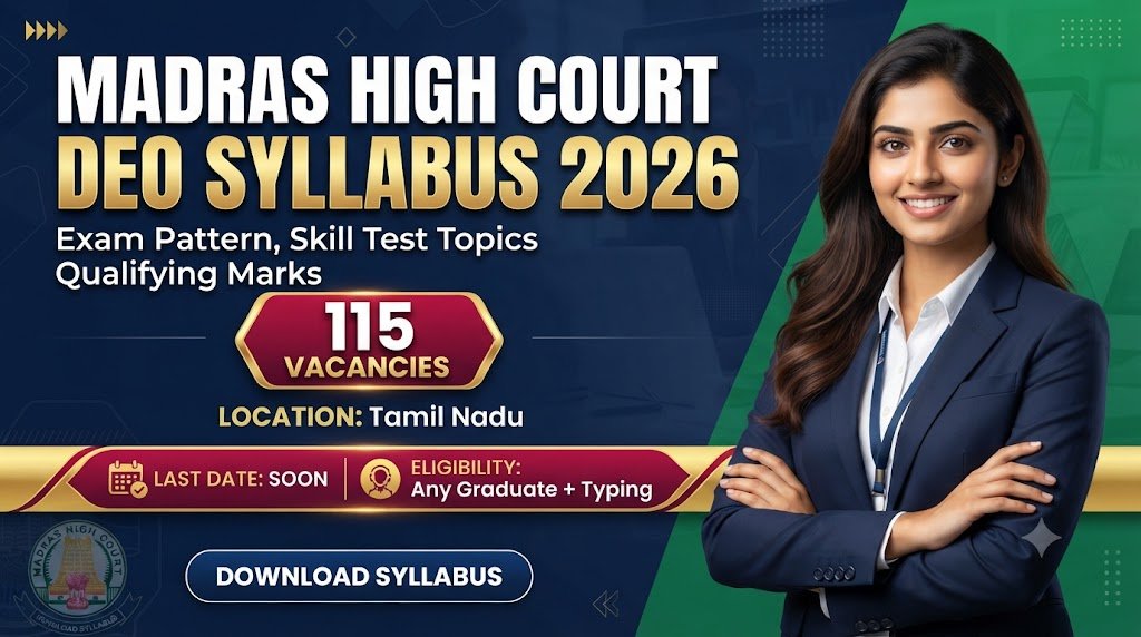Madras High Court DEO Syllabus 2026: Exam Pattern, Skill Test Topics & Qualifying Marks