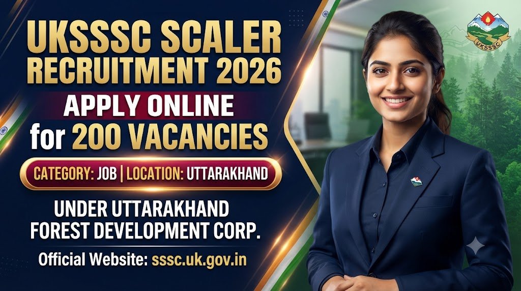 UKSSSC Scaler Recruitment 2026: Apply Online for 200 Vacancies Under Uttarakhand Forest Development Corporation