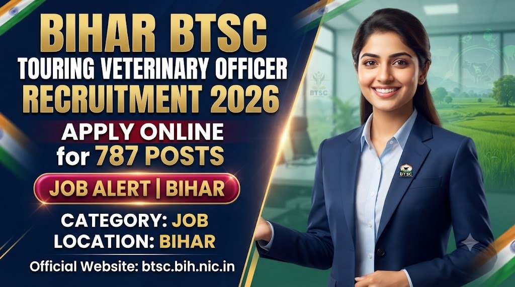 Bihar BTSC Touring Veterinary Officer Recruitment 2026: Apply Online for 787 Posts