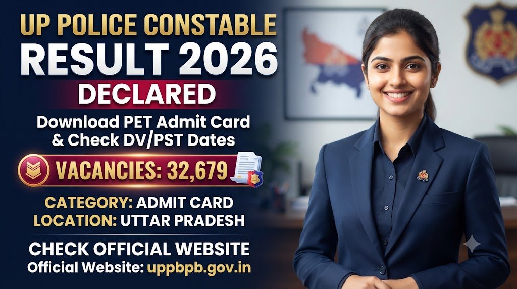UP Police Constable Result 2026 Declared: Download PET Admit Card & Check DV/PST Dates