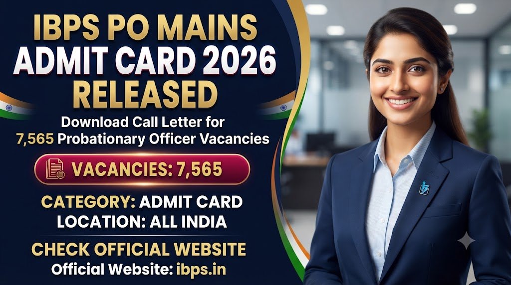 IBPS PO Mains Admit Card 2026 Released – Download Call Letter for 7,565 Probationary Officer Vacancies