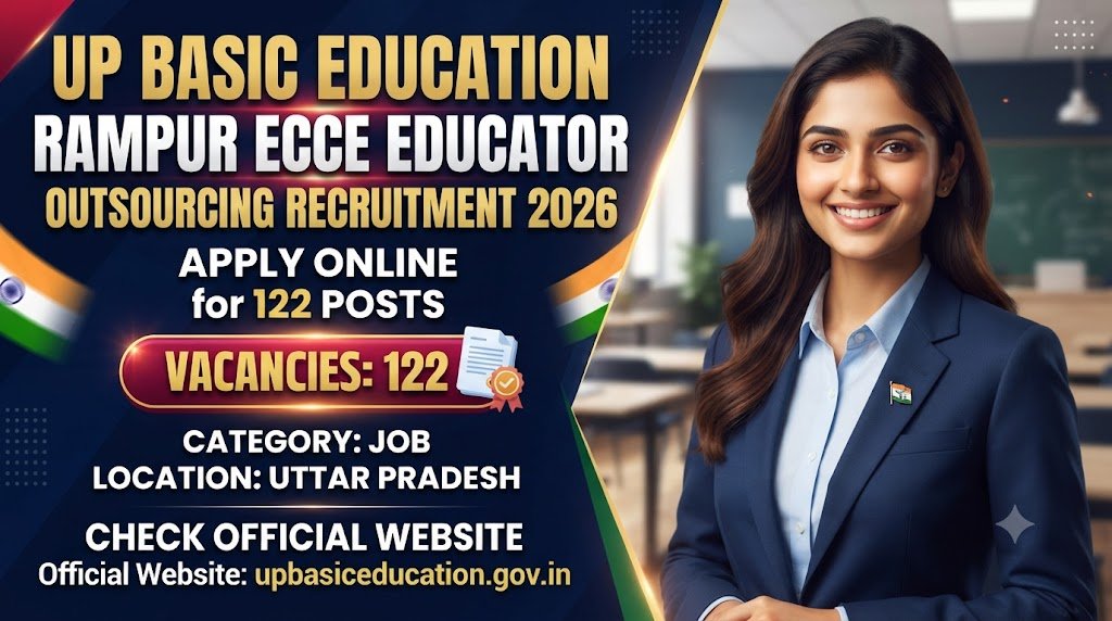 UP Basic Education Rampur ECCE Educator Outsourcing Recruitment 2026: Apply Online for 122 Posts