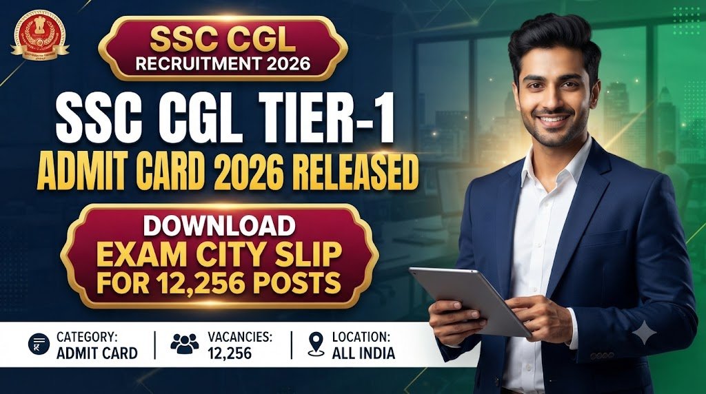 SSC CGL Tier-1 Admit Card 2026 Released: Download Exam City Slip for 12,256 Posts