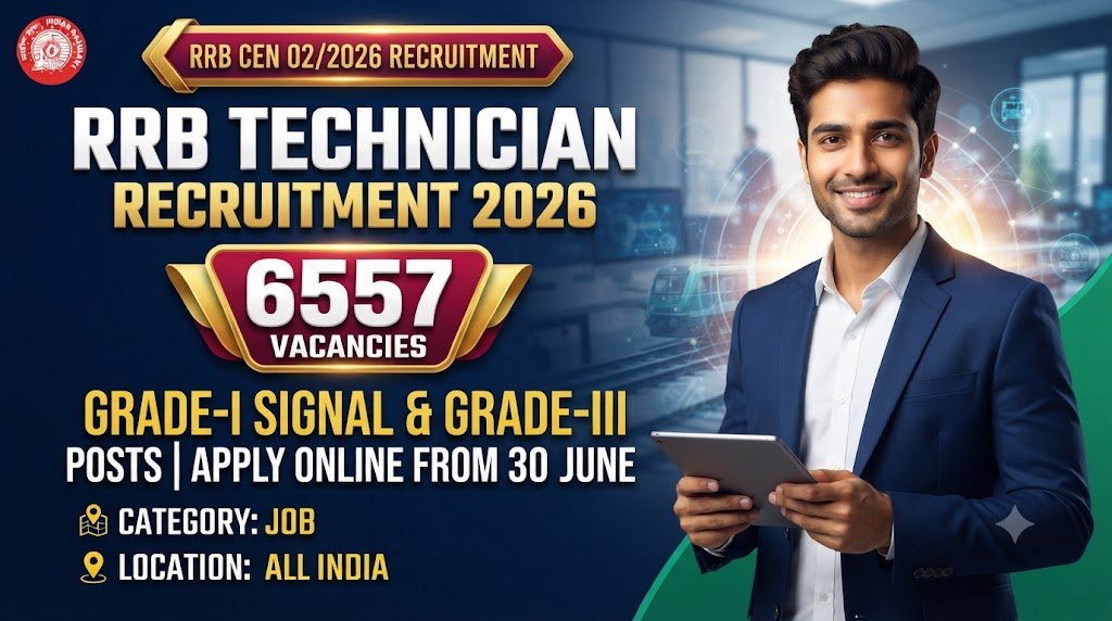 RRB Technician CEN 02/2026 Recruitment: 6,557 Vacancies for Grade-I Signal & Grade-III Posts, Apply Online from 30 June