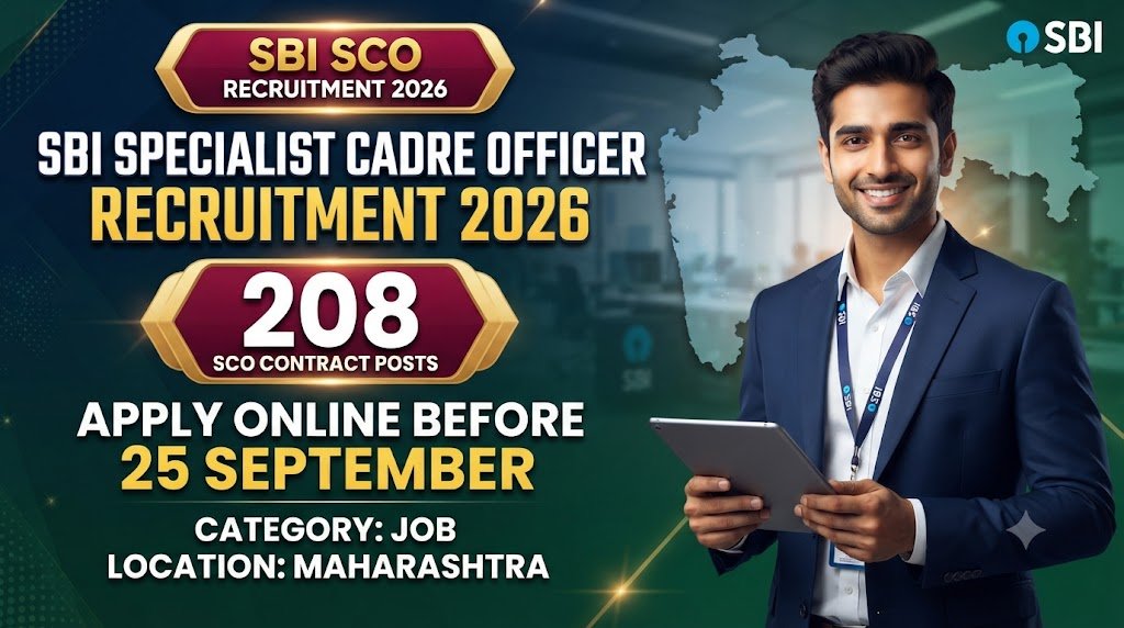 SBI Specialist Cadre Officer Recruitment 2026: Apply Online for 208 SCO Contract Posts Before 25 September