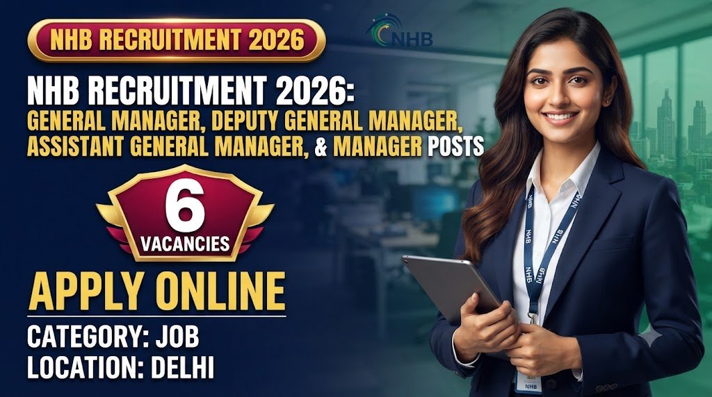 NHB Recruitment 2026: Apply Online for General Manager, Deputy General Manager, Assistant General Manager and Manager Posts