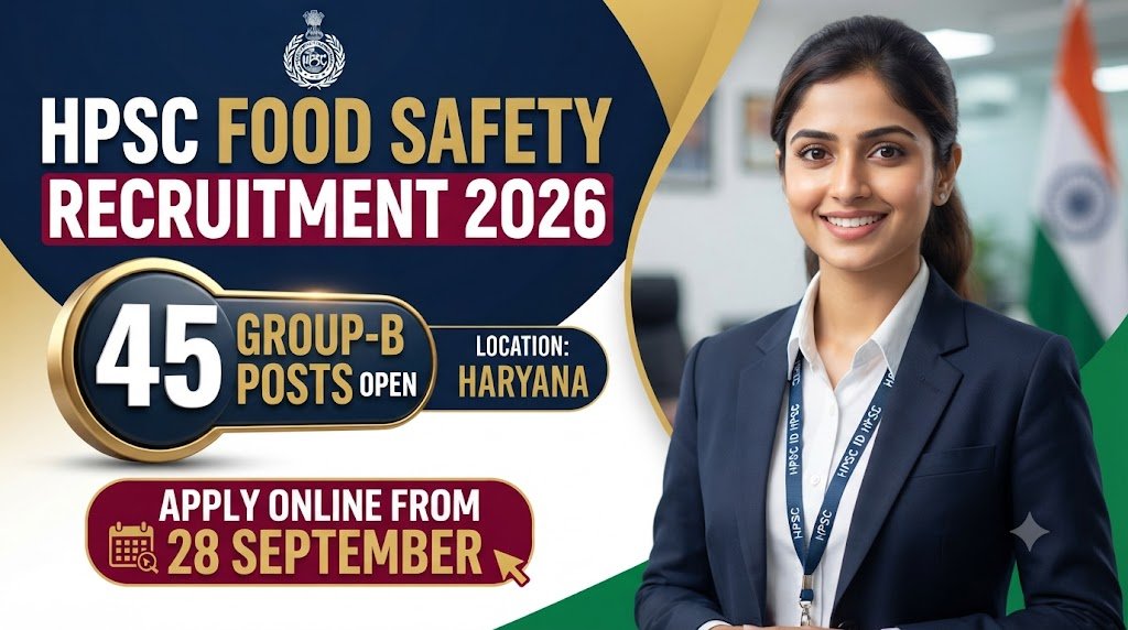 HPSC Food Safety Officer Recruitment 2026: 45 Group-B Posts Open, Apply Online from 28 September
