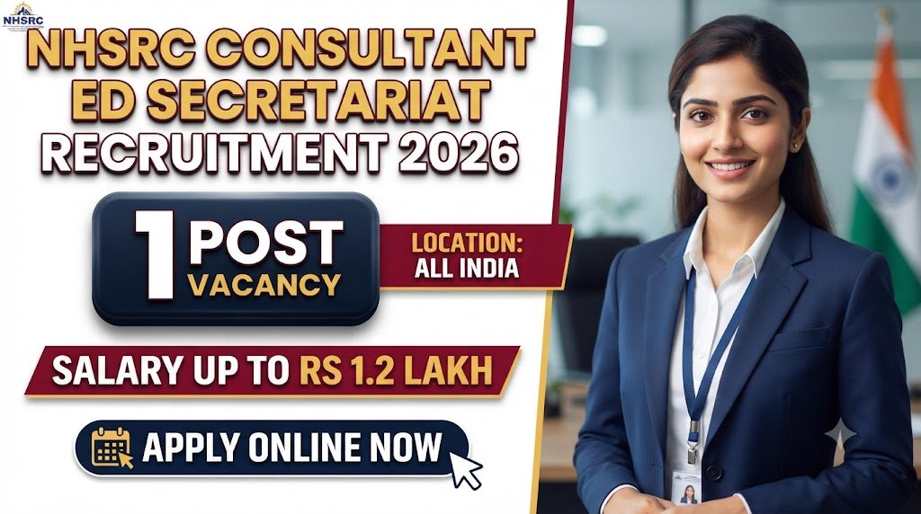 NHSRC Consultant ED Secretariat Recruitment 2026: Apply Online for 1 Post, Salary Up to Rs 1.2 Lakh