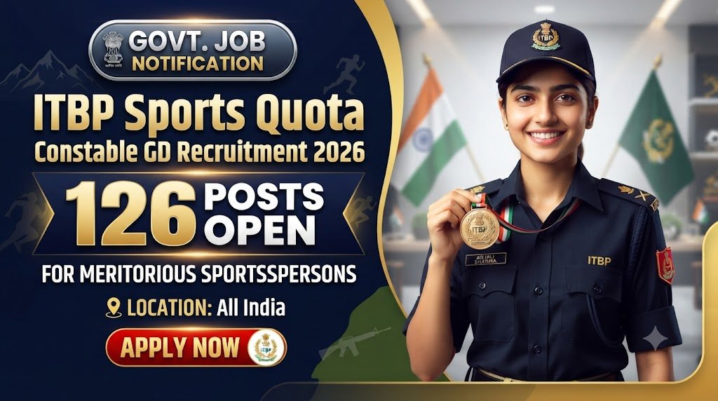 ITBP Sports Quota Constable GD Recruitment 2026: 126 Posts Open for Meritorious Sportspersons