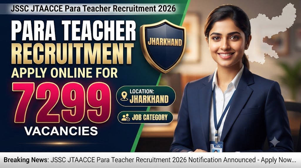 JSSC JTAACCE Para Teacher Recruitment 2026: Apply Online for 7299 Vacancies
