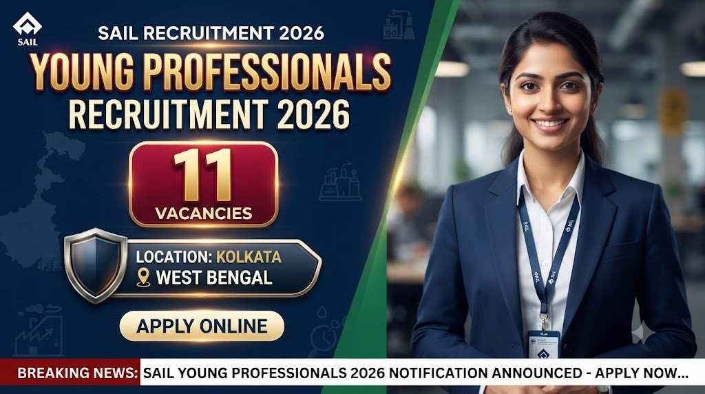 SAIL Young Professionals Recruitment 2026: Apply Online for 11 Posts in Kolkata